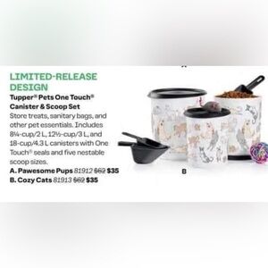 BRAND NEW Cozy Cat Tupperware Canisters